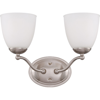 Nuvo Lighting 60/5032  Patton - 2 Light Vanity Fixture with Frosted Glass in Brushed Nickel Finish